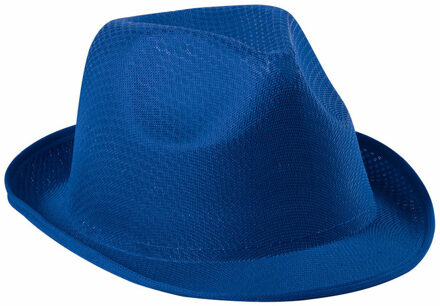 Verkleed trilby hoedje - blauw - polyester - volwassenen - Carnaval hoed