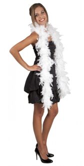 Verkleed veren boa - 2x stuks - wit - 180 cm - Carnaval verkleed accessoires - Dames - Veertjes