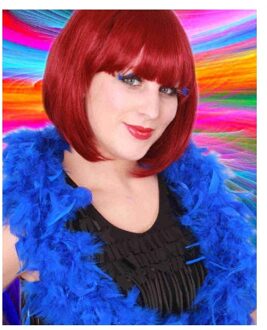 Verkleed veren Boa - blauw - 180 cm - Carnaval accessoires - Veertjes - 50 grams kwaliteit