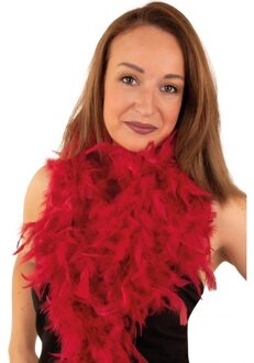 Verkleed veren Boa - donkerrood - 180 cm - Carnaval accessoires - Veertjes - 50 grams kwaliteit