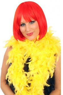 Verkleed veren Boa - geel - 180 cm - Carnaval accessoires - Veertjes - 50 grams kwaliteit