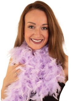 Verkleed veren boa - lila paars - 180 cm - Carnaval verkleed accessoires - Dames - Veertjes