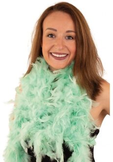 Verkleed veren boa - mintgroen - 180 cm - Carnaval verkleed accessoire