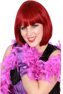 Verkleed veren Boa - paars - 180 cm - Carnaval accessoires - Veertjes - 50 grams kwaliteit