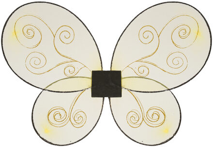 Verkleed vleugels bij/vlinder - geel - voor dames/meisjes - Carnavalskleding/accessoires