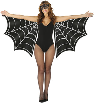 Verkleed vleugels en masker vleermuis - zwart - dierenpak - 170 x 80 cm - dames - Halloween