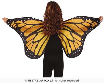 Verkleed vleugels vlinder - geel/zwart - voor kinderen - Carnavalskleding/accessoires