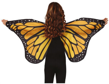 Verkleed vleugels vlinder - geel/zwart - voor kinderen - Carnavalskleding/accessoires