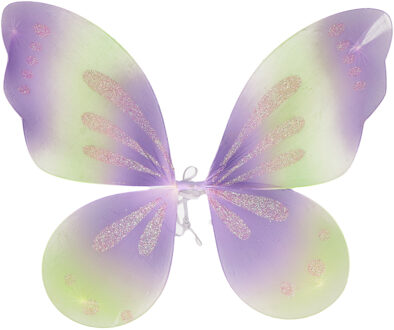Verkleed vleugels - vlinder - groen/lila paars - kinderen - Carnaval