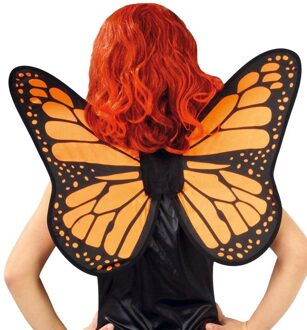 Verkleed vleugels vlinder - oranje/zwart - kinderen - Carnavalskleding/accessoires