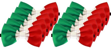 Verkleed vlinderstrikje - 10x - landen thema - Itali? - groen/wit/rood