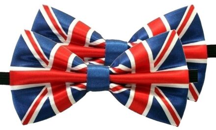 Verkleed vlinderstrikje - 2x - landen thema - Engeland - Union Jack - Engelse vlag