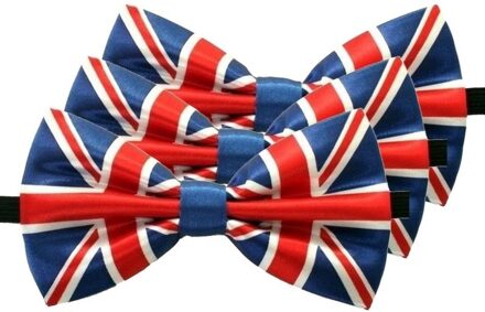 Verkleed vlinderstrikje - 3x - landen thema - Engeland - Union Jack - Engelse vlag