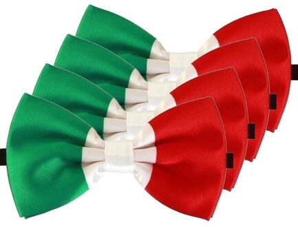 Verkleed vlinderstrikje - 4x - landen thema - Itali? - groen/wit/rood