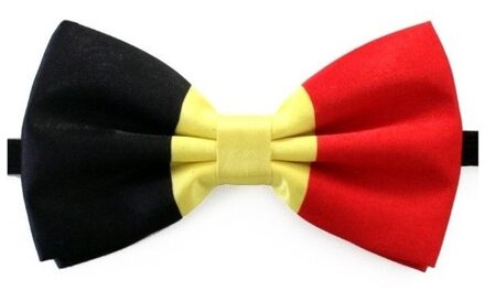 Verkleed vlinderstrikje - landen thema - Belgi? - zwart/geel/rood - Belgische vlag