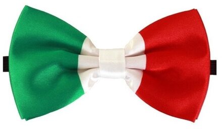 Verkleed vlinderstrikje - landen thema - Itali? - groen/wit/rood - Italiaanse vlag