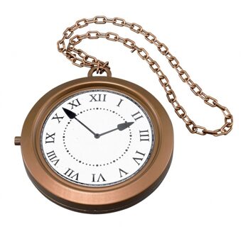 Verkleed zakhorloge/klok - 20 cm - brons - Steampunk/vintage thema accessoires
