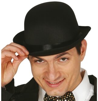 Verkleedaccesoire - Luxe bolhoed - Engels hoed - Zwart - Carnaval/theme