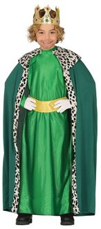 Verkleedkleding koning groen voor kinderen 10-12 jaar (140-152)