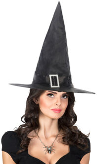 Verkleedkleding set Dames - Heks - Hoge hoed en spinnen ketting