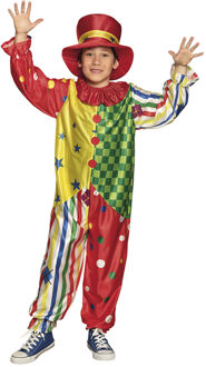 Verkleedkostuum Clown Giggles Junior Maat 104 - 116 Multikleur