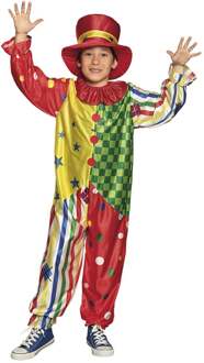 Verkleedkostuum Clown Giggles Junior Maat 122 - 140 Multikleur