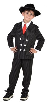 Verkleedkostuum Gangster Junior Polyester Zwart Maat 152
