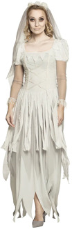 verkleedkostuum Ghost Bride dames polyester wit