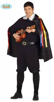 Verkleedkostuum troubadour man Zwart