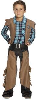 verkleedpak cowboy Dustin jongens bruin maat 152-164