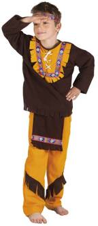 verkleedpak indiaan little chief jongens bruin/geel mt 152-164