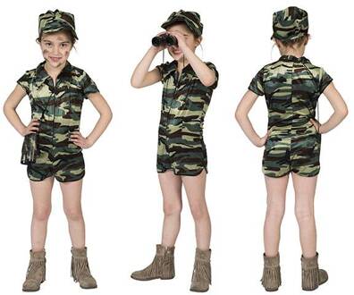 Verkleedpak militair soldaat jumpsuit meisje Boot Camp Cutie 116