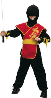 verkleedpak Ninja Master junior zwart/rood