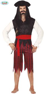 Verkleedpak Piraat Heren Polyester Zwart Mt M