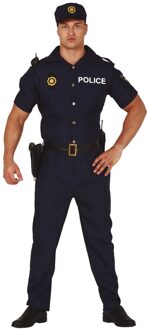 Verkleedpak Politie Heren Polyester Blauw Mt L