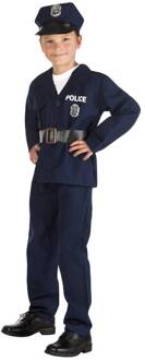 verkleedpak politieagent junior blauw maat 104-116