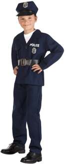 verkleedpak politieagent junior blauw maat 128-140