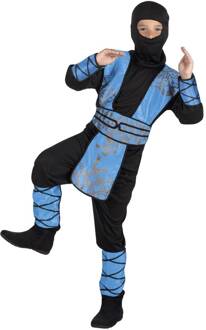 Verkleedpak Royal Ninja Junior Blauw/zwart Mt 104-116