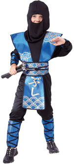 verkleedpak Royal Ninja junior blauw/zwart mt 128-140