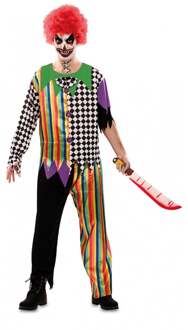 Verkleedpak Scary Clown Polyester Zwart/wit Maat M/l