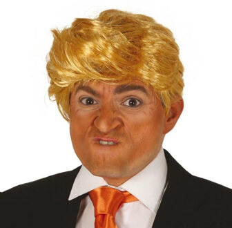 Verkleedpruik Donald Trump - Amerikaanse president - blond - Carnaval/Foute Party