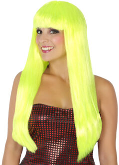 Verkleedpruik voor dames met lang stijl haar - Geel - Carnaval/party
