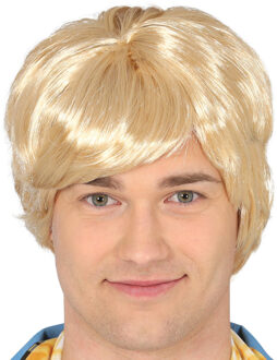 Verkleedpruik voor heren - blond - ken - kakker - surfer - feestpruik - foute feest pruik