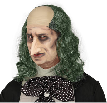 Verkleedpruik voor heren - grijs - pingu?n - kaal - schurk - feestpruik - foute feest pruik