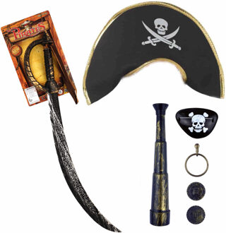 Verkleedset kinderen - Piraten set - Hoed met accessoires