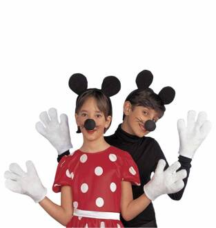 Verkleedset Muis kind Zwart, Wit - Transparant