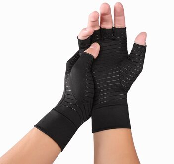 Verkocht Half Vinger 1 Pairs Artritis Gewrichtspijn Opluchting Vingerloze Handschoenen Anti-Slip Therapie Handschoenen Compressie Artritis Handschoen