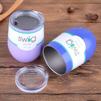 verkoop! 9 oz Ei Shapped Mok Wijn Cups rvs Tumbler Geïsoleerde thermos Cup Reizen Koffie Mok Bier Mok