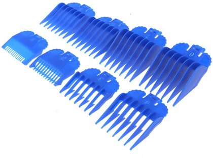 Verkoop Haar Styling Tools Accessoires 8 Stuks Universele Tondeuse Snijden Limiet Kam Gids Attachment Vervanging Tool blauw