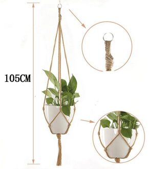 Verkoop Handgemaakte Macrame Plant Pot Lade Plant Pot Hanger P Macrame Plant Hanger Plant Opknoping Voor Tuin Plant Lade muur Decor 105cm